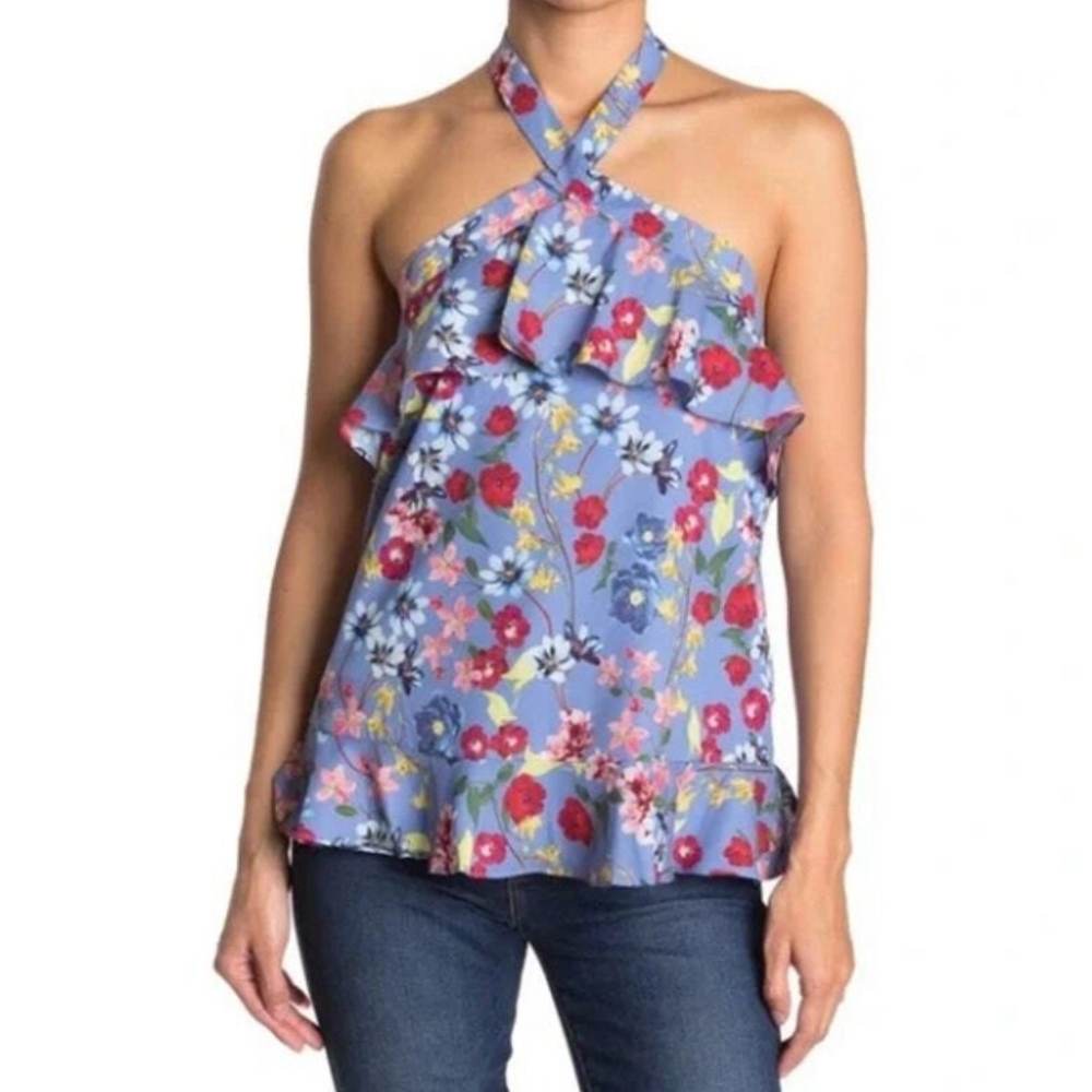Parker Sevilla Floral Ruffle Halter
